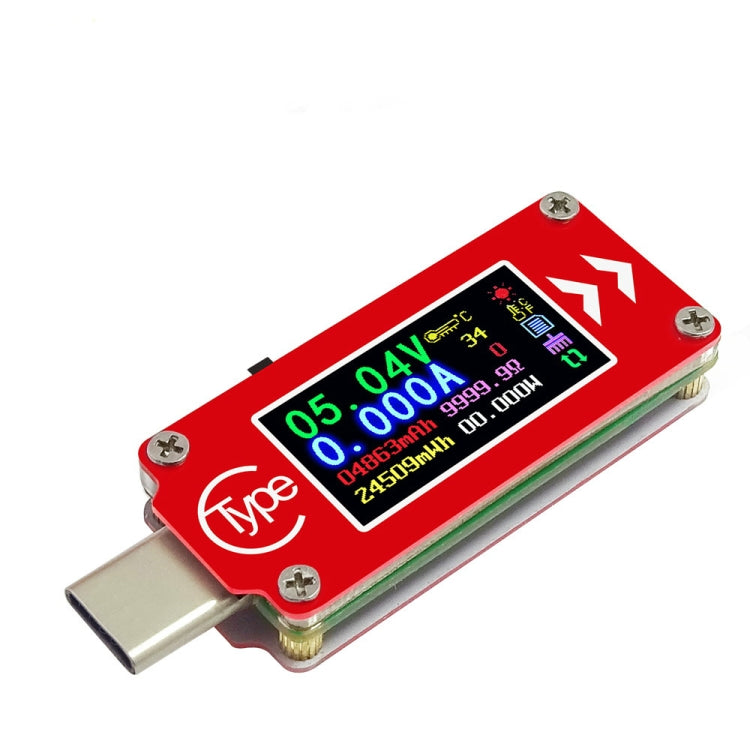 TC64 สี Ccreen PD การตรวจจับการชาร์จอย่างรวดเร็ว Type-C เครื่องทดสอบมิเตอร์กระแสแรงดันไฟฟ้า