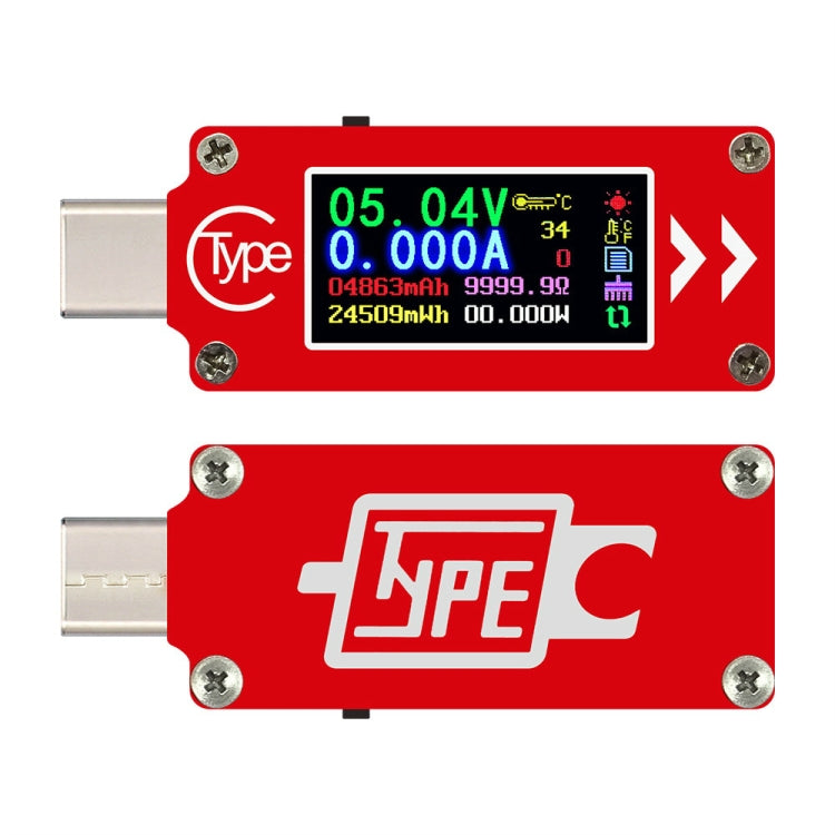 TC64 สี Ccreen PD การตรวจจับการชาร์จอย่างรวดเร็ว Type-C เครื่องทดสอบมิเตอร์กระแสแรงดันไฟฟ้า