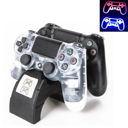 สำหรับ Playstation 4 /PS4 pro /PS4 Slim Wireless Controller ไฟ LED Charger Double Handle Dual USB ชาร์จแท่นวางขาตั้ง, For PS4 pro /PS4 Slim