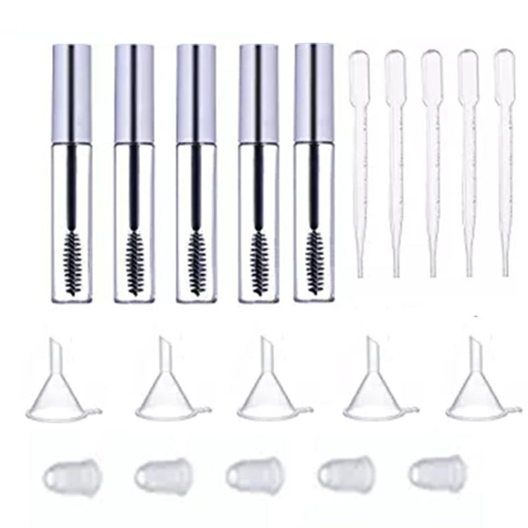 5PCS 12ml มาสคาร่าหลอดขนตา + 5pcs ช่องทางและ Transfer Pipettes ชุดสำหรับน้ำมันละหุ่ง DIY ชุดคอนเทนเนอร์