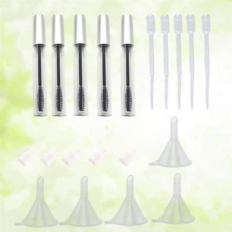 5PCS 12ml มาสคาร่าหลอดขนตา + 5pcs ช่องทางและ Transfer Pipettes ชุดสำหรับน้ำมันละหุ่ง DIY ชุดคอนเทนเนอร์