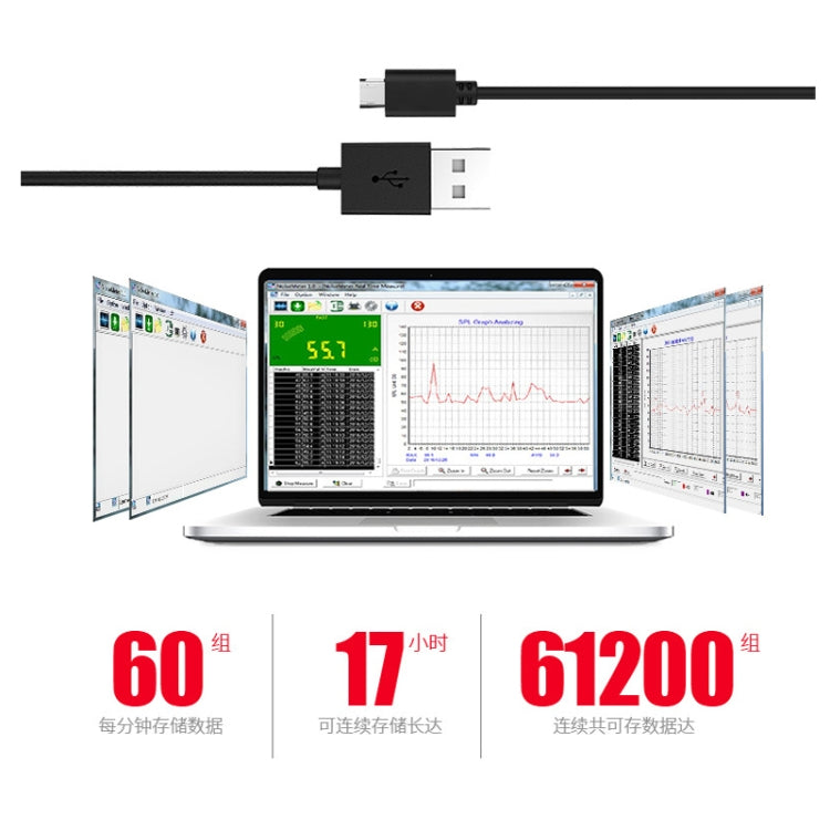 SNDWAY เครื่องวัดเดซิเบลเสียงรบกวนความแม่นยำสูงแบบมือถือ, SW523, SW524(Storage+USB Communication)