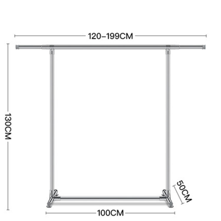 120-200 ซม.Telescopic Drying Rack กลางแจ้ง Calcony ชั้นวางของสแตนเลสแขวน SINGLE Rod เสื้อผ้า Rack, 120-200cm