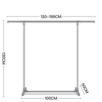 120-200 ซม.Telescopic Drying Rack กลางแจ้ง Calcony ชั้นวางของสแตนเลสแขวน SINGLE Rod เสื้อผ้า Rack, 120-200cm
