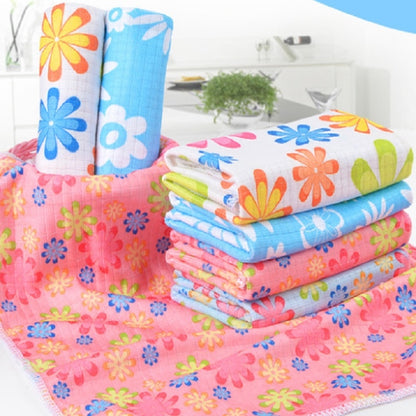4 ชิ้น / เซ็ตผ้าไมโครไฟเบอร์พิมพ์ดอกไม้ผ้าทำความสะอาด, Microfiber Printed Towels