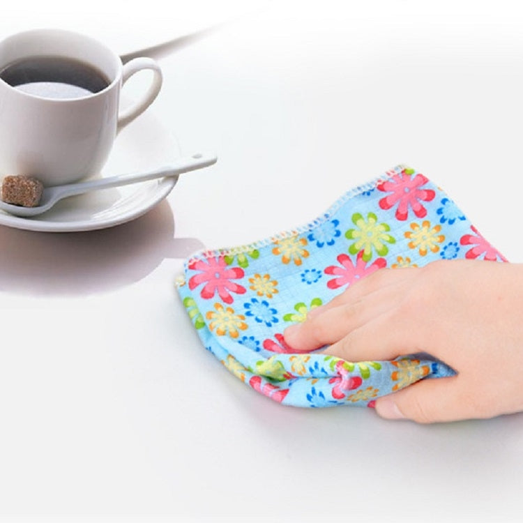 4 ชิ้น / เซ็ตผ้าไมโครไฟเบอร์พิมพ์ดอกไม้ผ้าทำความสะอาด, Microfiber Printed Towels