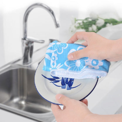 4 ชิ้น / เซ็ตผ้าไมโครไฟเบอร์พิมพ์ดอกไม้ผ้าทำความสะอาด, Microfiber Printed Towels