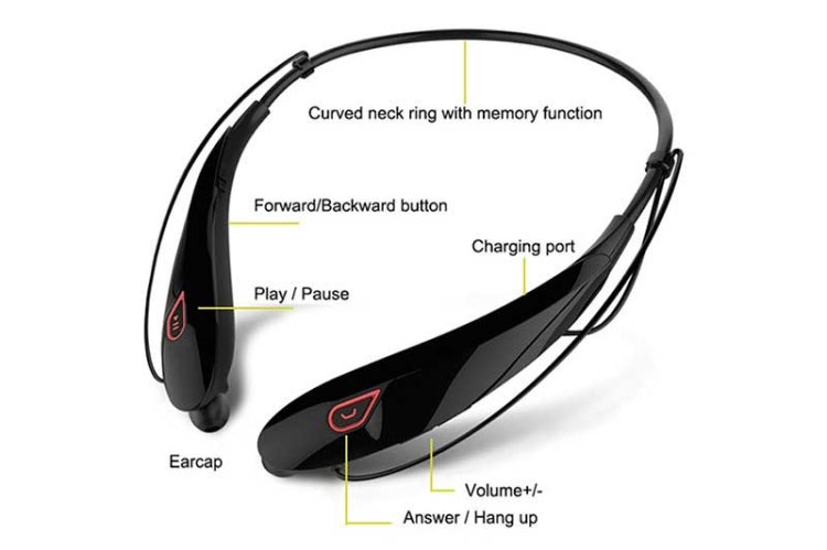 แบตเตอรี่ความจุขนาดใหญ่แฮนด์ฟรีหูฟังสเตอริโอ Bluetooth ไร้สายแบบสปอร์ตพร้อมไมโครโฟน