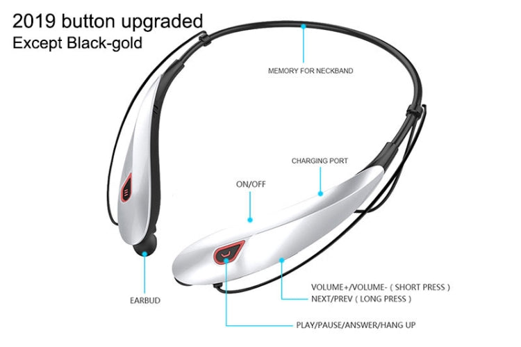 แบตเตอรี่ความจุขนาดใหญ่แฮนด์ฟรีหูฟังสเตอริโอ Bluetooth ไร้สายแบบสปอร์ตพร้อมไมโครโฟน
