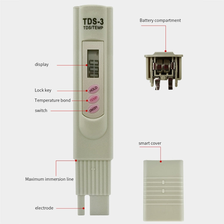 ดิจิตอล TDS Meter เครื่องทดสอบกรองคุณภาพน้ำเครื่องทดสอบความบริสุทธิ์น้ำดื่มแร่ธาตุเครื่องมือทดสอบ