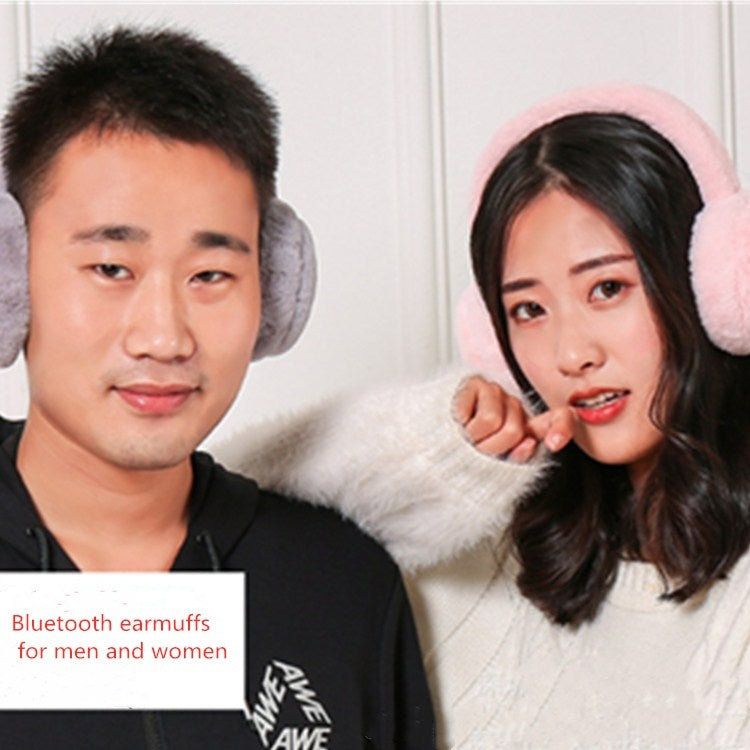 ที่ปิดหูกันหนาว Bluetooth ฤดูหนาว Plush ผู้ชายและผู้หญิงกันลมที่ครอบหู