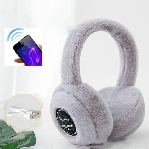 ที่ปิดหูกันหนาว Bluetooth ฤดูหนาว Plush ผู้ชายและผู้หญิงกันลมที่ครอบหู