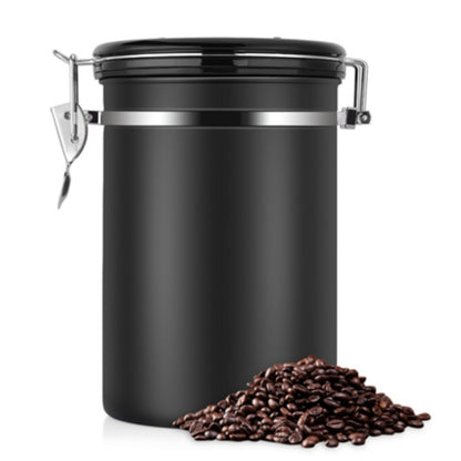 คอนเทนเนอร์กาแฟสแตนเลสสตีลชาเก็บทรวงอกสีดำห้องครัวกระป๋องชากาแฟแคดดี้ Teaware