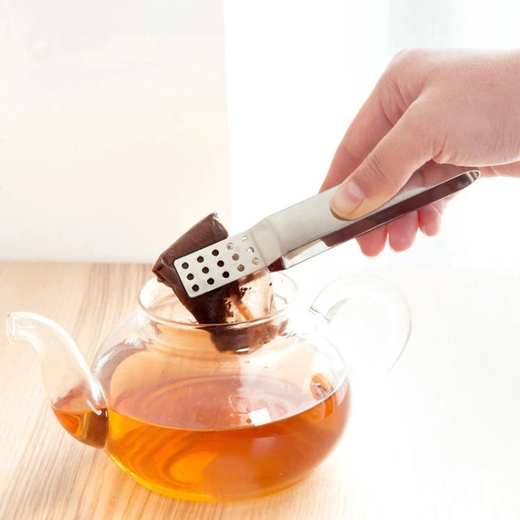 2 ชิ้นสแตนเลสถุงชาคลิปทน Teabag Squeezer, Tea Bag Clip