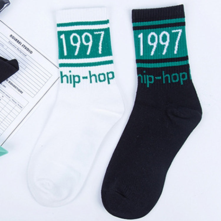 3 คู่ Street Beat Retro Hip Hop Simple Tube ถุงเท้ากีฬาถุงเท้าสเก็ตบอร์ด, One Size