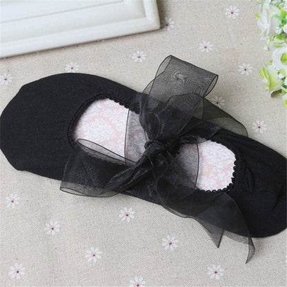 สตรี Bow Cross Straps ถุงเท้าปากตื้นถุงเท้าเรือใบ, One Size