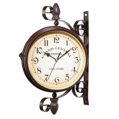 คลาสสิกสร้างสรรค์คาเฟ่ตกแต่งบาร์นาฬิกาแขวนสองด้าน, Double-sided Wall Clock