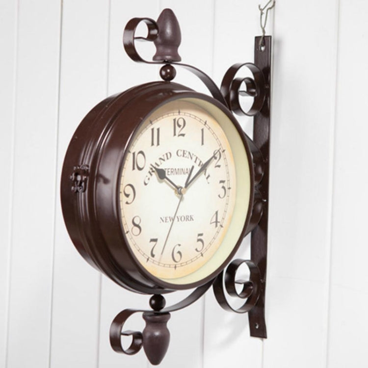 คลาสสิกสร้างสรรค์คาเฟ่ตกแต่งบาร์นาฬิกาแขวนสองด้าน, Double-sided Wall Clock