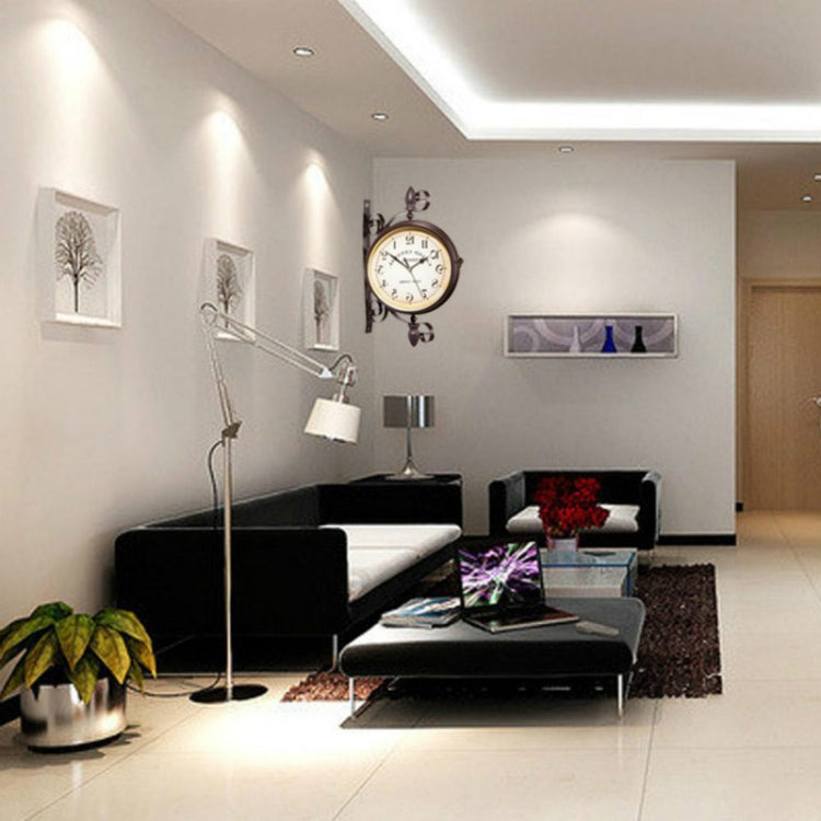 คลาสสิกสร้างสรรค์คาเฟ่ตกแต่งบาร์นาฬิกาแขวนสองด้าน, Double-sided Wall Clock