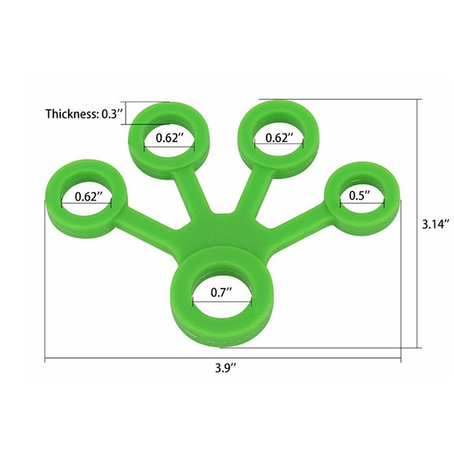 Finger Trainer ซิลิโคน Finger Tensioner Five Finger Tension Ring, 3 PCS Finger Trainer (Light Green (6.6LB)), 3 PCS Finger Trainer (Medium Green (8.8LB)), 3 PCS Finger Trainer (Dark Green (11LB))