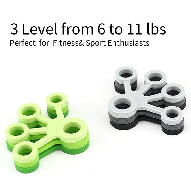 Finger Trainer ซิลิโคน Finger Tensioner Five Finger Tension Ring, 3 PCS Finger Trainer (Light Green (6.6LB)), 3 PCS Finger Trainer (Medium Green (8.8LB)), 3 PCS Finger Trainer (Dark Green (11LB))