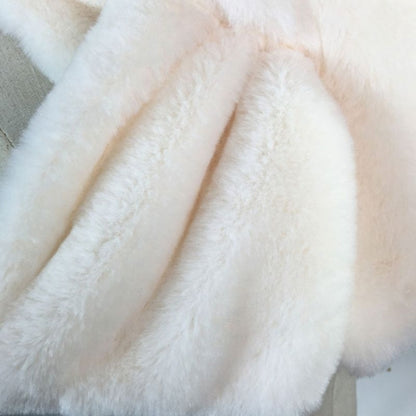 ผู้หญิงฤดูหนาว Thicken Plush Faux กระต่ายขนสัตว์ผ้าพันคอสีทึบอุ่น Neckerchief, 96 x 15cm