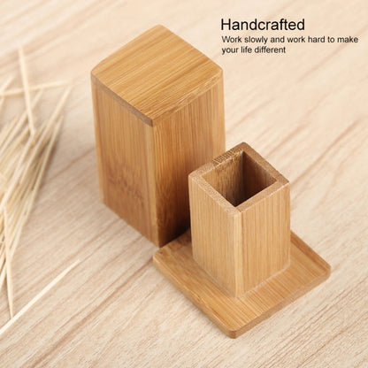 2 ชิ้นกล่องไม้จิ้มฟันไม้ไผ่ธรรมชาติ Square ร้านอาหารโรงแรมไม้จิ้มฟันพร้อมฝาปิด, Bamboo Toothpick Box