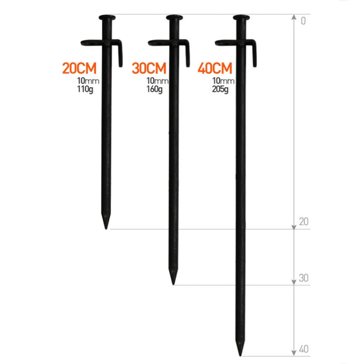 5 ชิ้นเสริมยาวกลางแจ้งตั้งแคมป์เต็นท์เล็บเหล็กเล็บ, 20cm