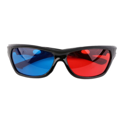 2 PCS Universal 3D แว่นตาพลาสติกกรอบสีดำ 3D Vision Glass สำหรับมิติภาพยนตร์ Anaglyph เกม DVD วีดีโอ, 2 PCS Universal