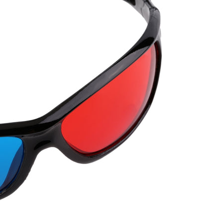 2 PCS Universal 3D แว่นตาพลาสติกกรอบสีดำ 3D Vision Glass สำหรับมิติภาพยนตร์ Anaglyph เกม DVD วีดีโอ, 2 PCS Universal