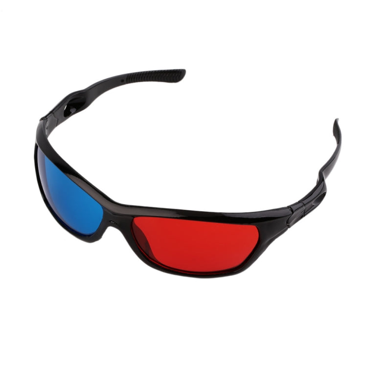 2 PCS Universal 3D แว่นตาพลาสติกกรอบสีดำ 3D Vision Glass สำหรับมิติภาพยนตร์ Anaglyph เกม DVD วีดีโอ, 2 PCS Universal