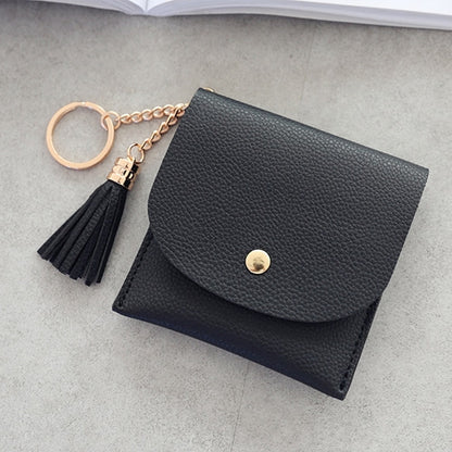 แฟชั่นผู้หญิงกระเป๋าสตางค์หนังสั้น MINI Casual ID ผู้ถือบัตรกระเป๋าสุภาพสตรีเหรียญคลัทช์พู่กระเป๋า
