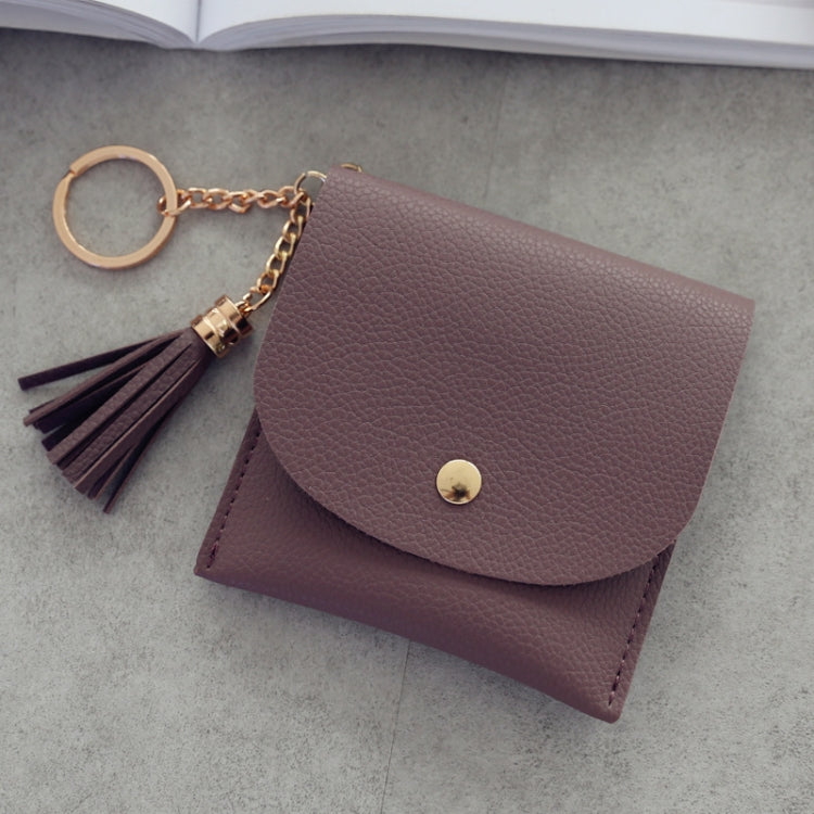 แฟชั่นผู้หญิงกระเป๋าสตางค์หนังสั้น MINI Casual ID ผู้ถือบัตรกระเป๋าสุภาพสตรีเหรียญคลัทช์พู่กระเป๋า