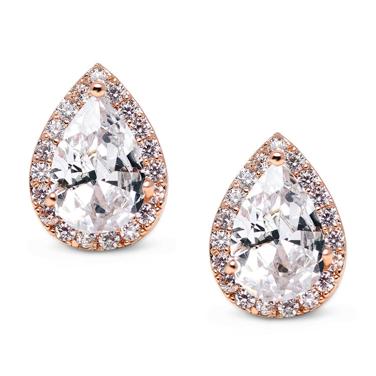 ต่างหู Heart Seed Drop ต่างหูเพทายแฟชั่นสตั๊ด, rose gold, gold, White