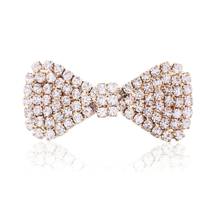 2 ชิ้นแฟชั่นผู้หญิงคริสตัล Rhinestone กิ๊บติดผมโบว์ปิ่นปักผม