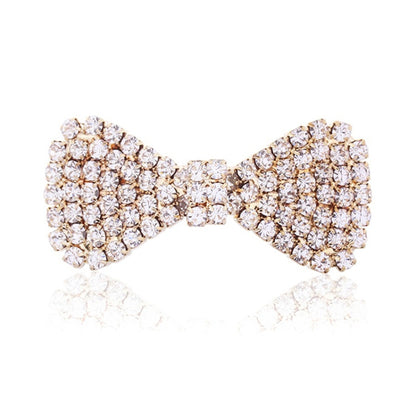 2 ชิ้นแฟชั่นผู้หญิงคริสตัล Rhinestone กิ๊บติดผมโบว์ปิ่นปักผม