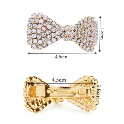 2 ชิ้นแฟชั่นผู้หญิงคริสตัล Rhinestone กิ๊บติดผมโบว์ปิ่นปักผม