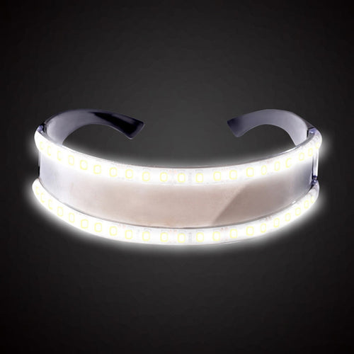 แว่นตา LED Luminous Party ของเล่นคลาสสิกสำหรับเต้นรำ DJ Party หน้ากากเครื่องแต่งกาย Props ถุงมือ, White illuminating, Red glow, Blue glow, Green glow