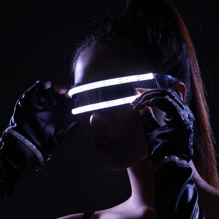 แว่นตา LED Luminous Party ของเล่นคลาสสิกสำหรับเต้นรำ DJ Party หน้ากากเครื่องแต่งกาย Props ถุงมือ, White illuminating, Red glow, Blue glow, Green glow
