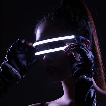 แว่นตา LED Luminous Party ของเล่นคลาสสิกสำหรับเต้นรำ DJ Party หน้ากากเครื่องแต่งกาย Props ถุงมือ, White illuminating, Red glow, Blue glow, Green glow