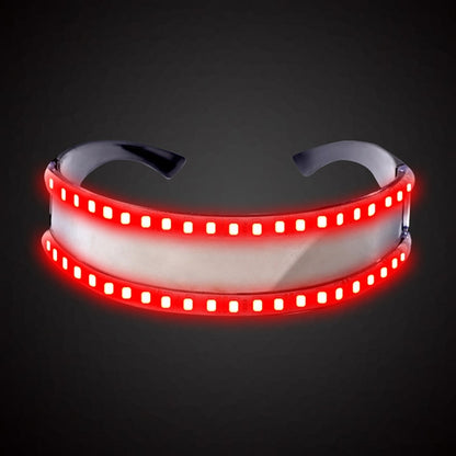 แว่นตา LED Luminous Party ของเล่นคลาสสิกสำหรับเต้นรำ DJ Party หน้ากากเครื่องแต่งกาย Props ถุงมือ, White illuminating, Red glow, Blue glow, Green glow