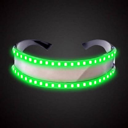 แว่นตา LED Luminous Party ของเล่นคลาสสิกสำหรับเต้นรำ DJ Party หน้ากากเครื่องแต่งกาย Props ถุงมือ, White illuminating, Red glow, Blue glow, Green glow