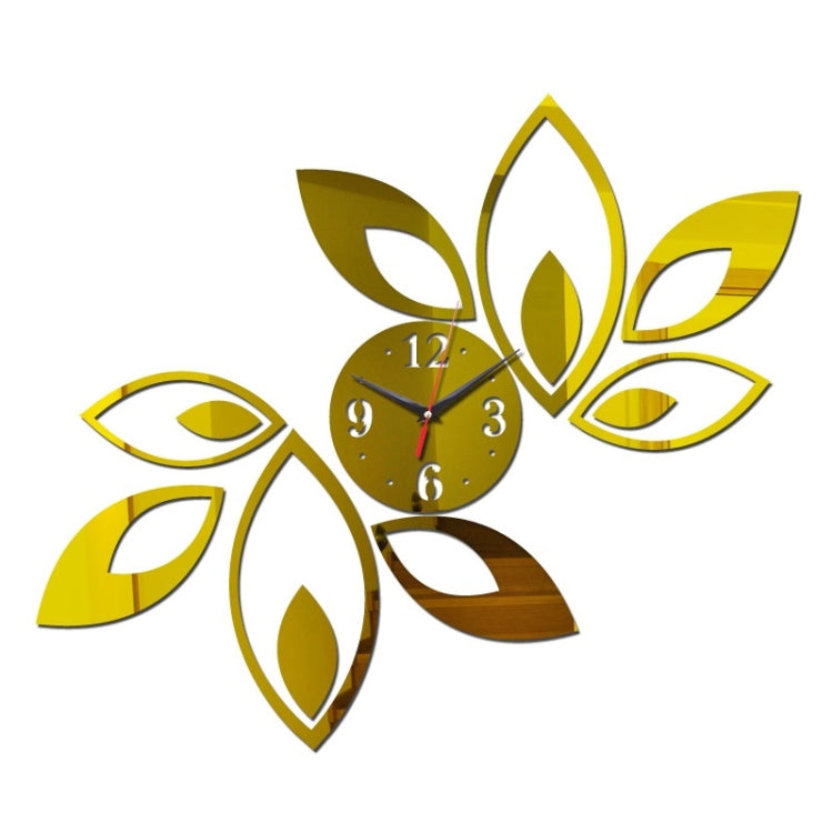 ดอกไม้ศิลปะการออกแบบที่ทันสมัยDIYที่ถอดออกได้3Dกระจกคริสตัลนาฬิกาแขวนผนังสติ๊กเกอร์ห้องนั่งเล่นตกแต่งห้องนอน