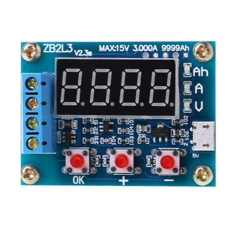 ZB2L3 แบตเตอรี่เครื่องทดสอบความจุ 1.2-12V 18650 Li-Ion Lithium Lead-acid แบตเตอรี่ความจุเมตร Discharge Tester Analyzer, ZB2L3 Battery Capacity Tester