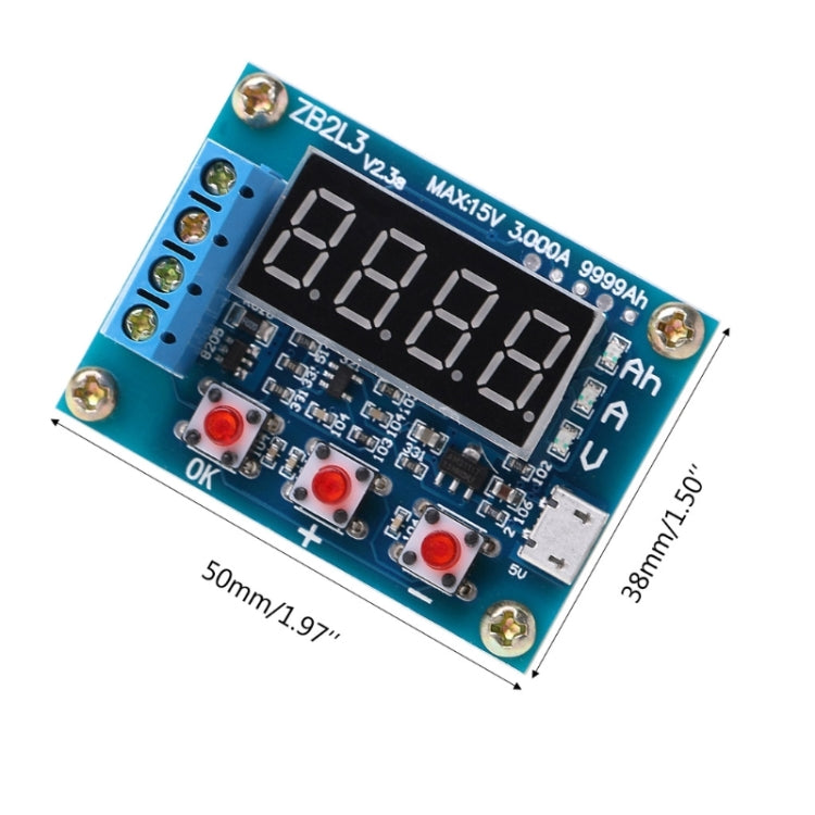 ZB2L3 แบตเตอรี่เครื่องทดสอบความจุ 1.2-12V 18650 Li-Ion Lithium Lead-acid แบตเตอรี่ความจุเมตร Discharge Tester Analyzer, ZB2L3 Battery Capacity Tester