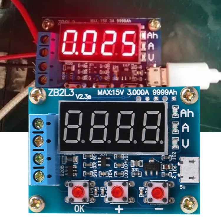ZB2L3 แบตเตอรี่เครื่องทดสอบความจุ 1.2-12V 18650 Li-Ion Lithium Lead-acid แบตเตอรี่ความจุเมตร Discharge Tester Analyzer, ZB2L3 Battery Capacity Tester