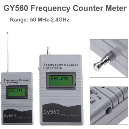 GY560 เครื่องวัดความถี่มือถือแบบพกพาเครื่องส่งรับวิทยุความถี่เครื่องมือวัด