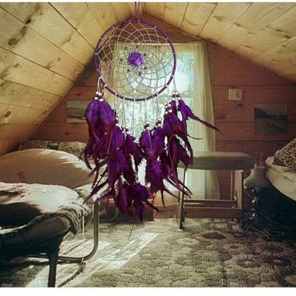 Creative ทอผ้าหัตถกรรมเครื่องประดับรถ Dreamcatcher แขวนผนังเครื่องประดับ