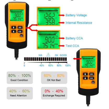 AE300 รถ 12V เครื่องวิเคราะห์เครื่องทดสอบแบตเตอรี่ดิจิตอล, Digital Battery Tester