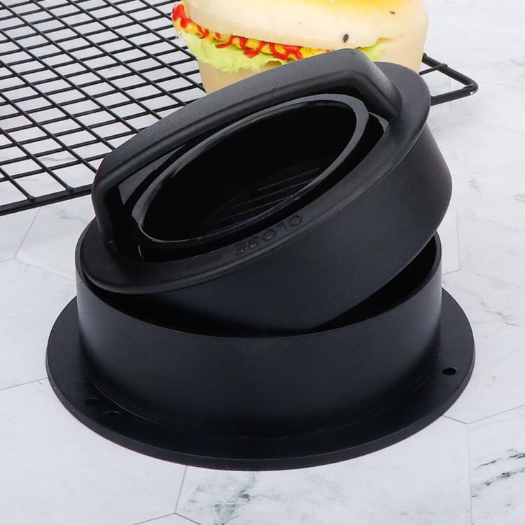 2 ชิ้นแฮมเบอร์เกอร์กดเนื้อเครื่องมือแพตตี้ชงแม่พิมพ์ Cutlet, 2PCS Black